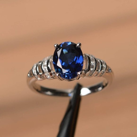 ⚡ Refine Oval Pure Zircon Romantic Silver Elegant Rings for Women, PD353 - Picture 1 of 4